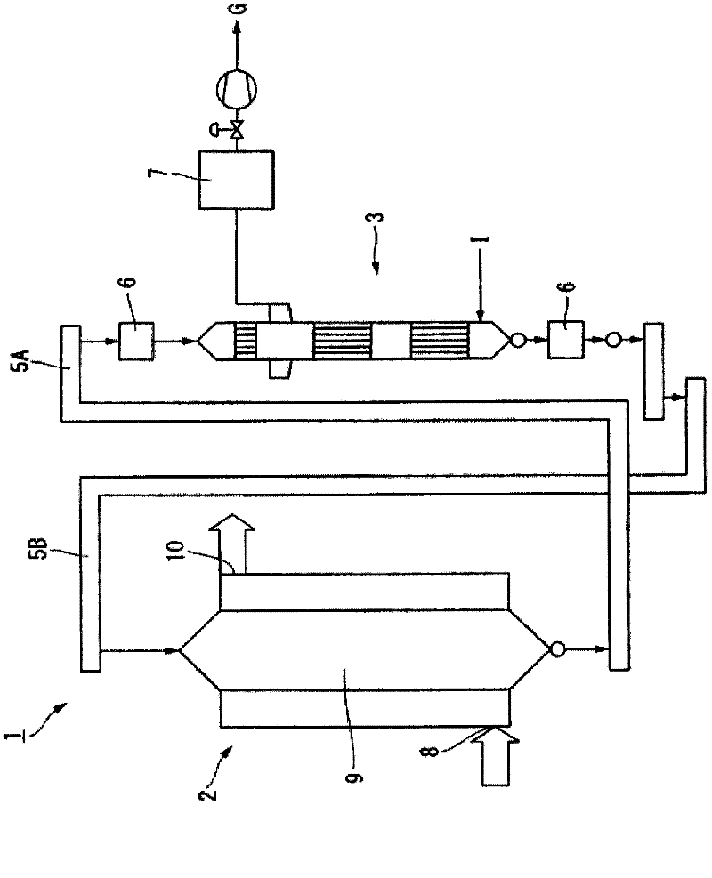 Regeneration column and dry apparatus for discharge gas treatment