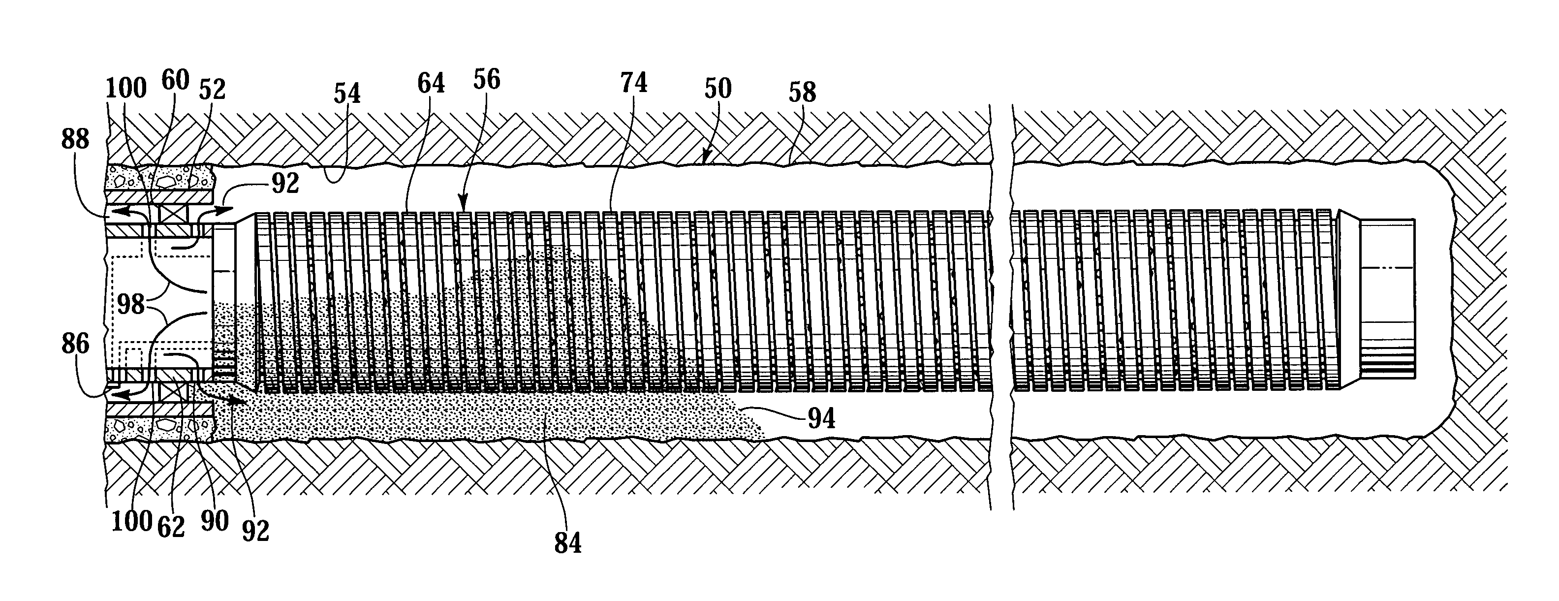 Apparatus and method for monitoring a treatment process in a production interval