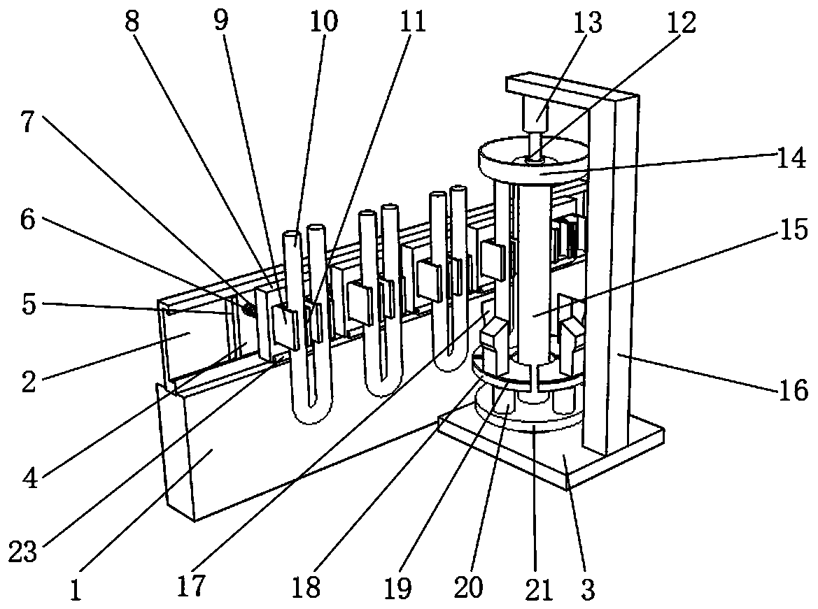 Worktable base used for manufacturing of energy-saving lamps