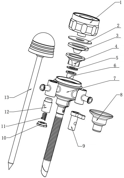 Puncture outfit with inner channel capable of being automatically cleaned