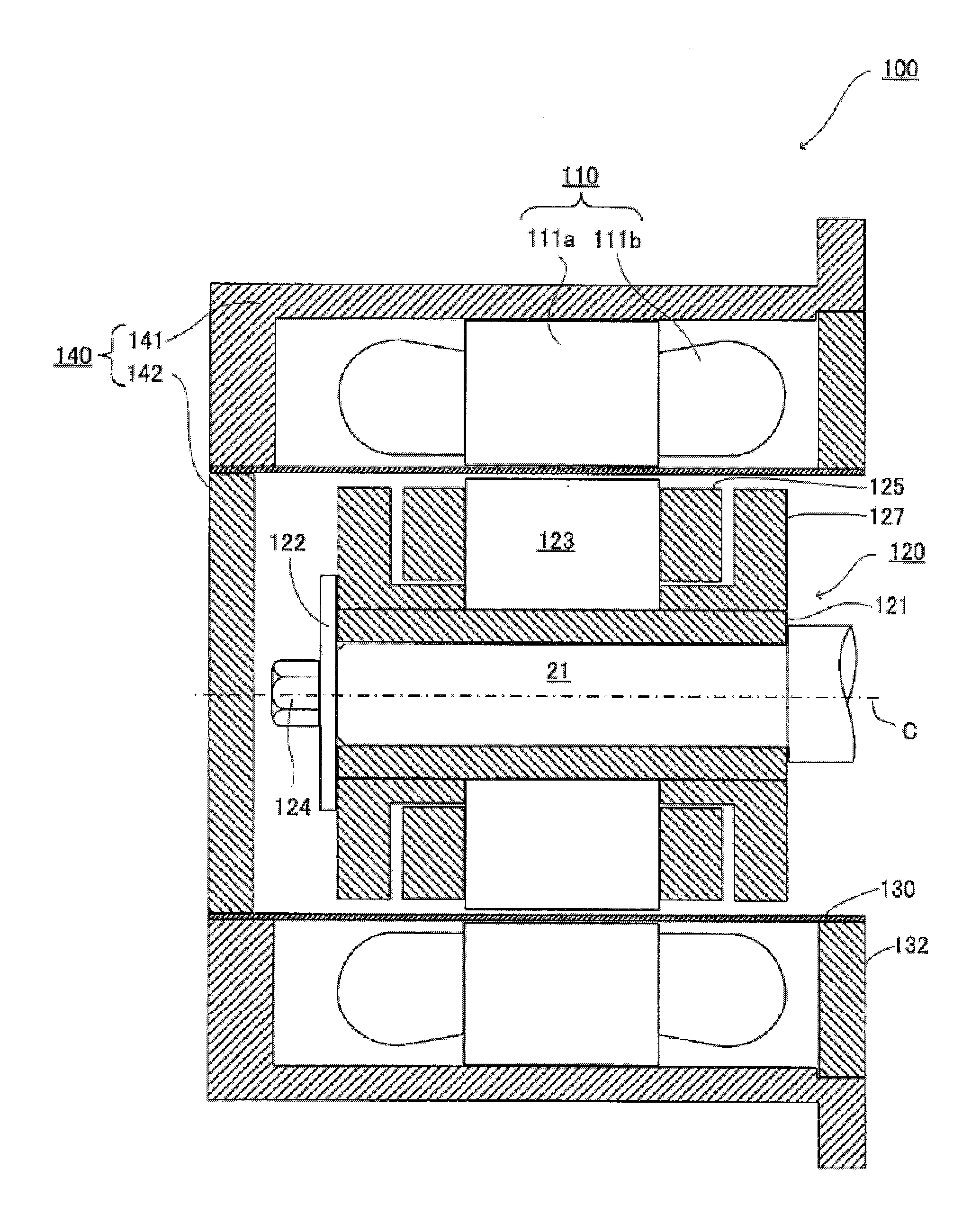 Vacuum pump motor and vacuum pump including same