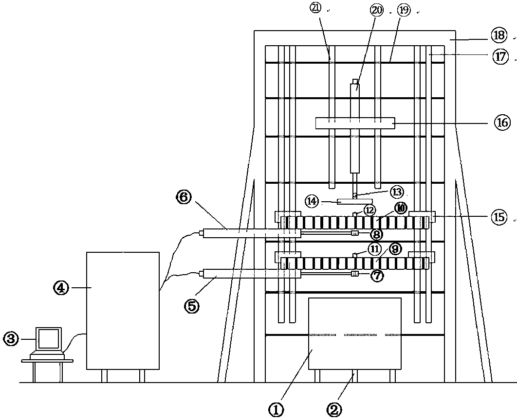 Maritime work foundation multi-directional loading test system and method capable of simulating wind-wave effect