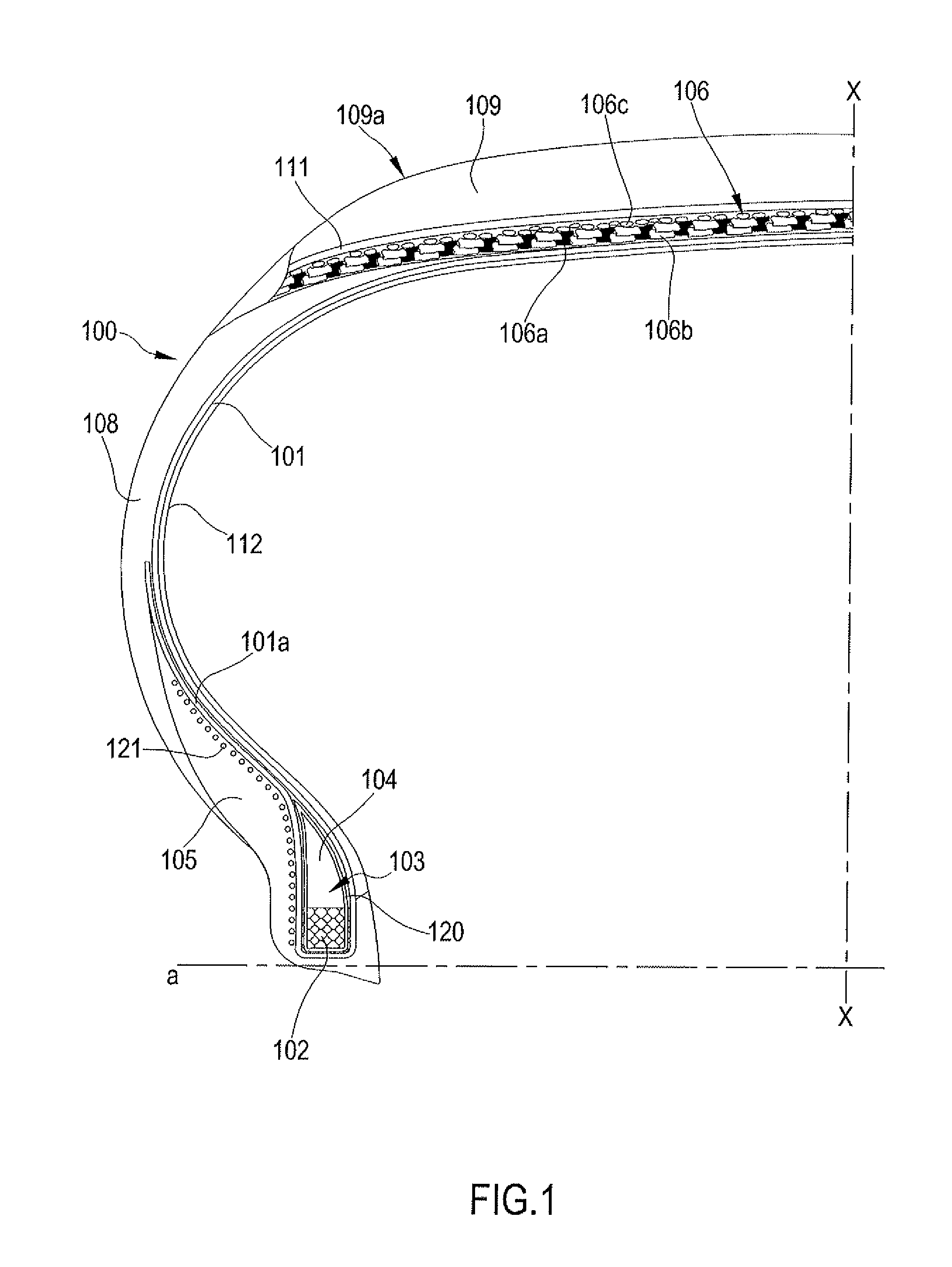 Method for increasing the performance of tyres for vehicle wheels and tyre for vehicle wheels