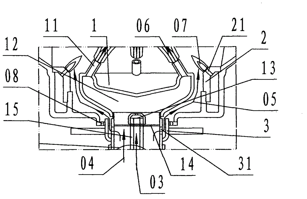 High-efficiency burner for blast-type gas cooker