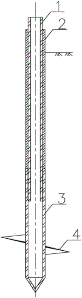 Sliding-sleeve-provided steel pipe pile photovoltaic support foundation used for frozen earth areas