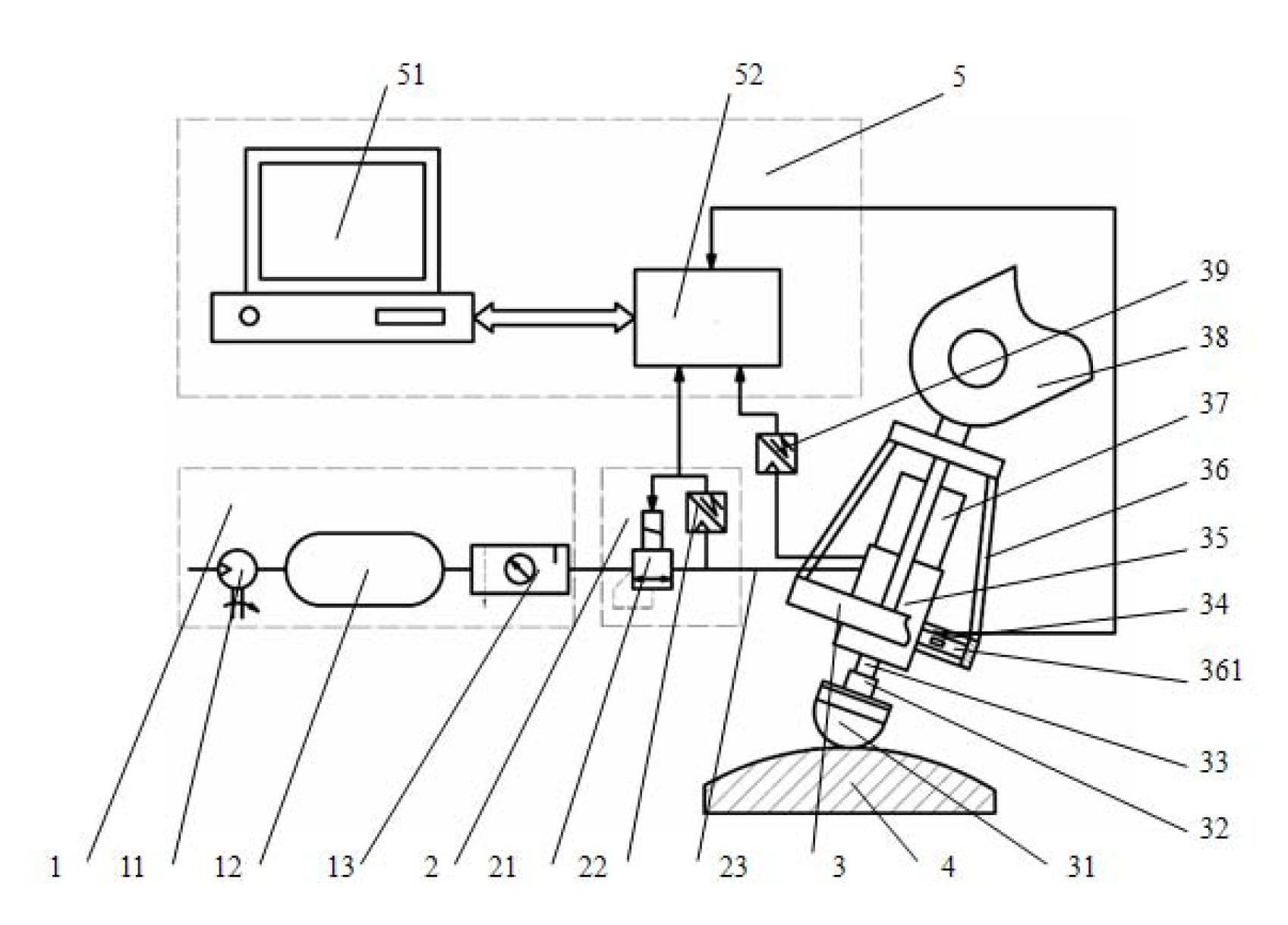 Contact force real-time control system for airbag polishing