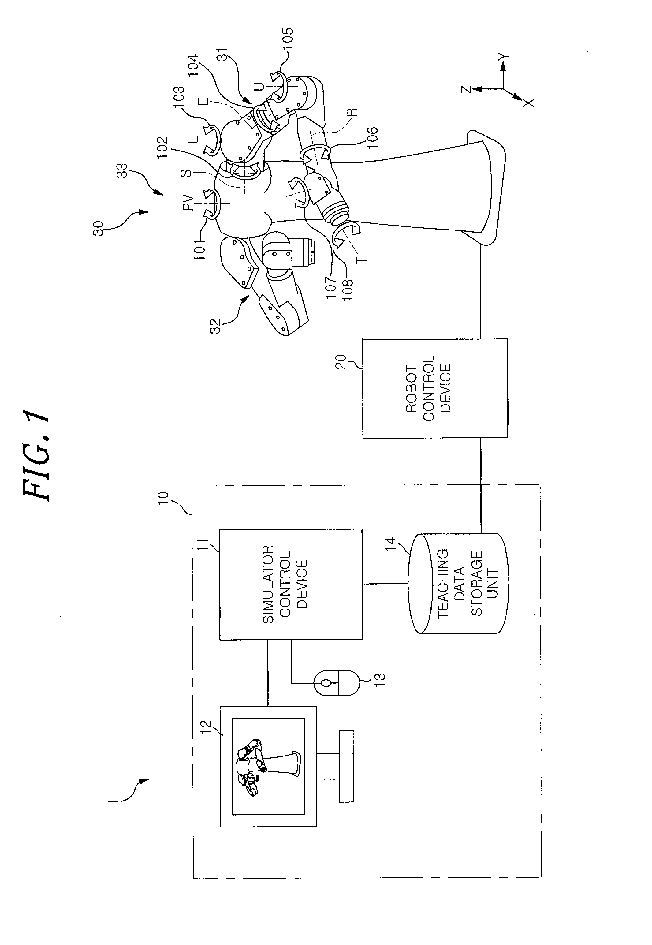 Robot simulator, robot teaching apparatus and robot teaching method