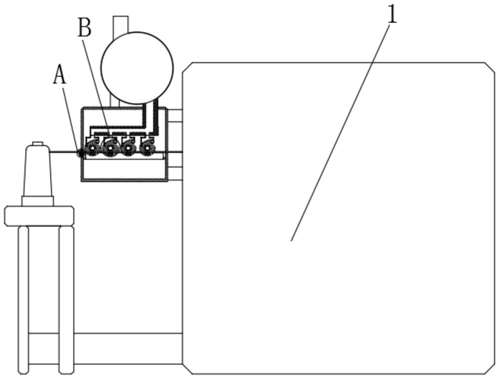 Textile production device with dust collecting function