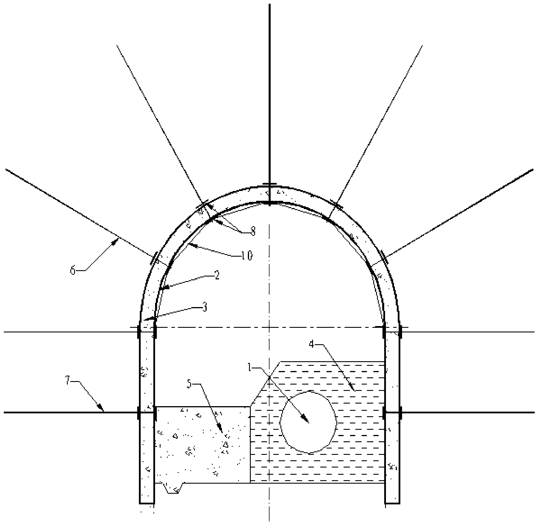 Device and method for supporting concrete strip of flexible formwork for tunnel laid coal conveying pipeline