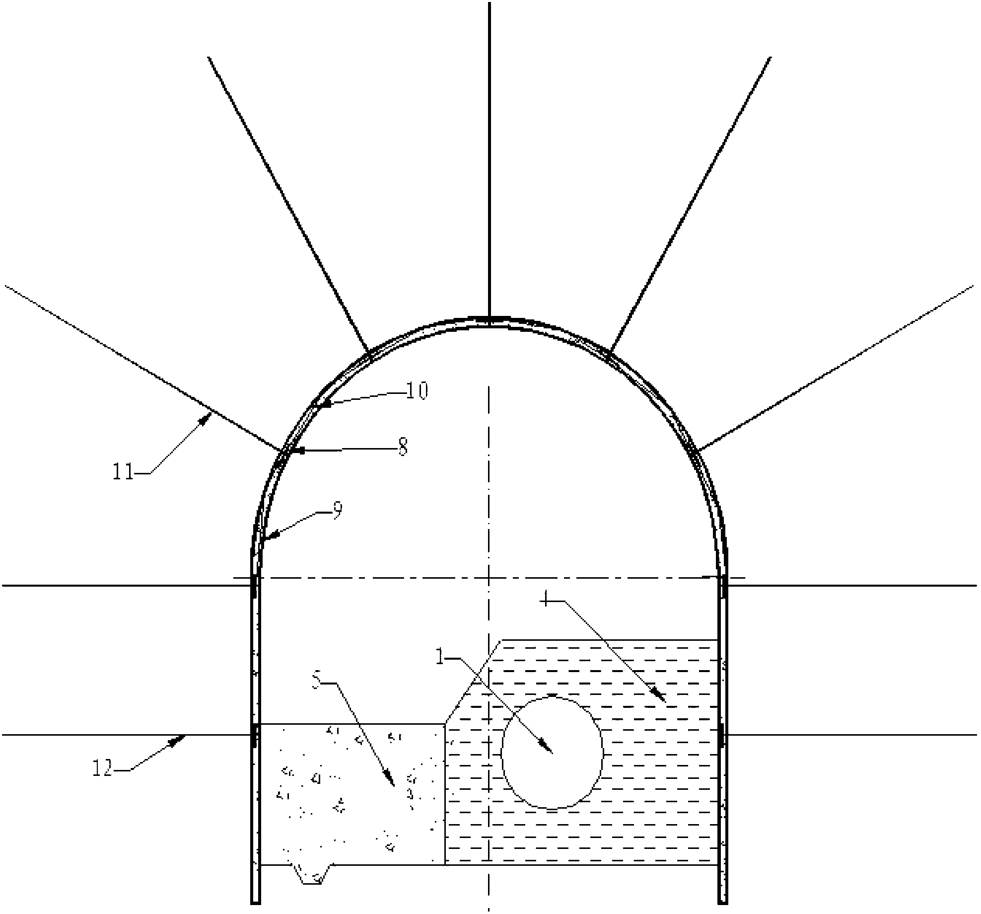 Device and method for supporting concrete strip of flexible formwork for tunnel laid coal conveying pipeline