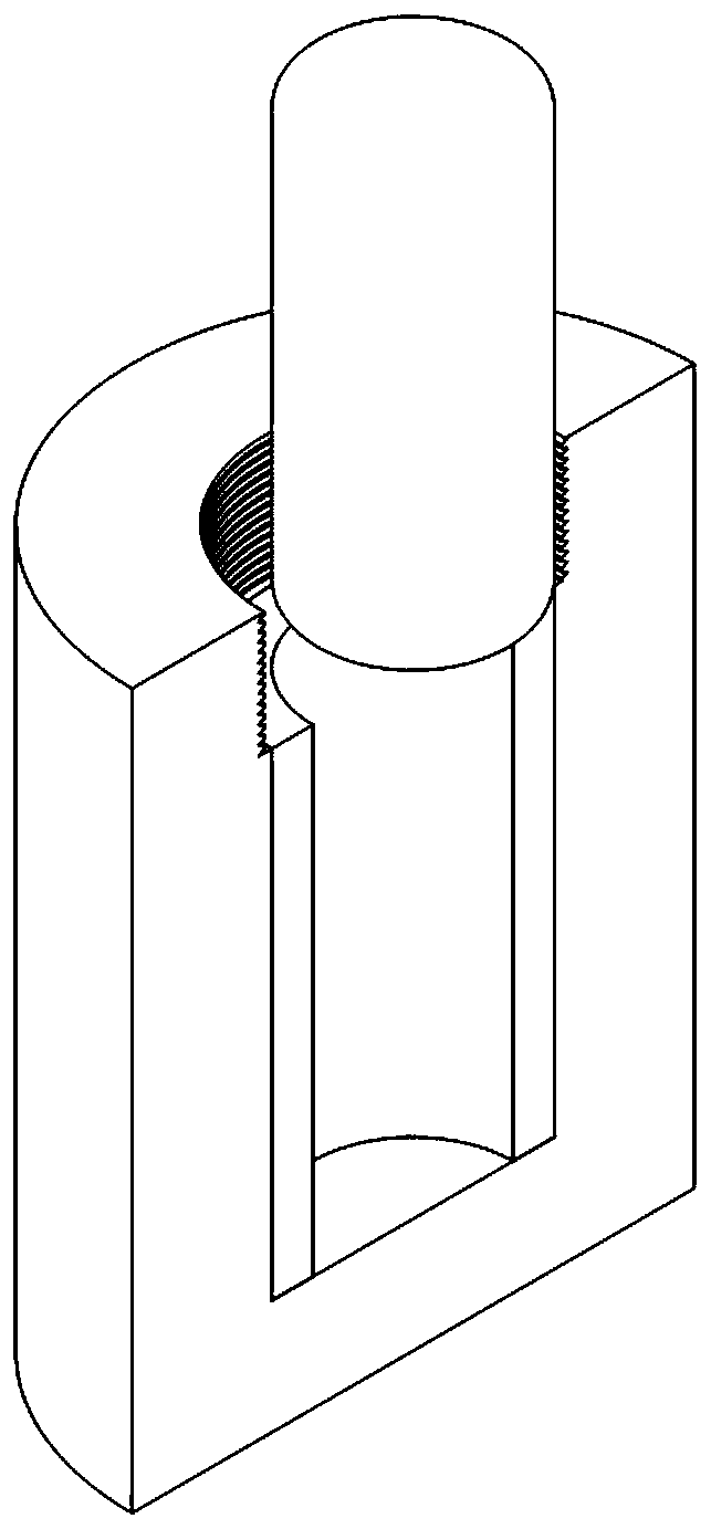 High-temperature resistant sucker top column for installing high-temperature radioactive source