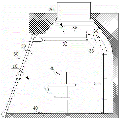 Chemical experiment fuming cupboard with adjusting air draft and air distribution