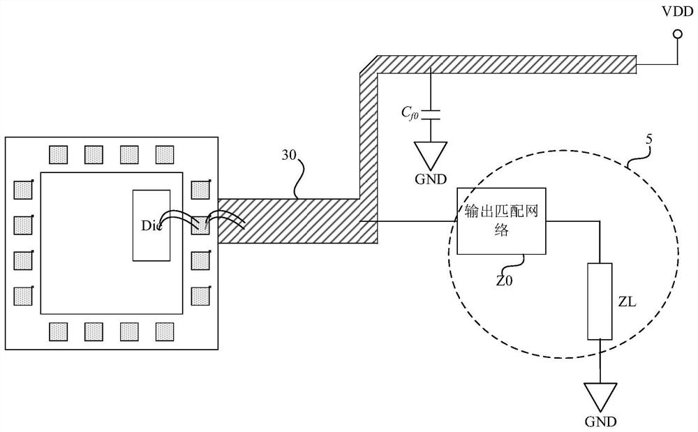 Radio frequency bias circuit packaging structure