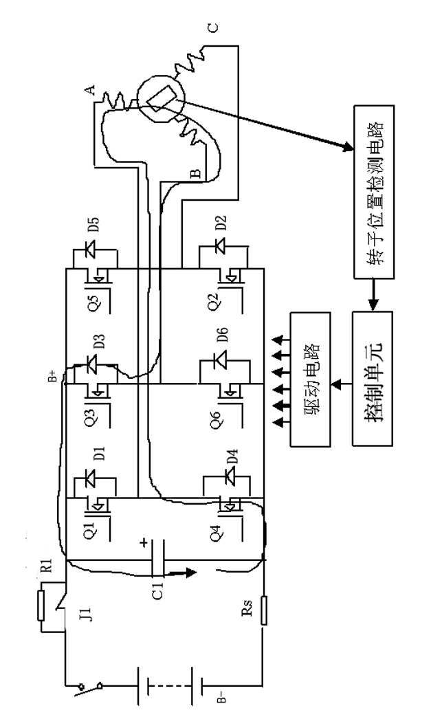 Brushless DC motor controller for four-wheel independently driven electric automobile and control method thereof