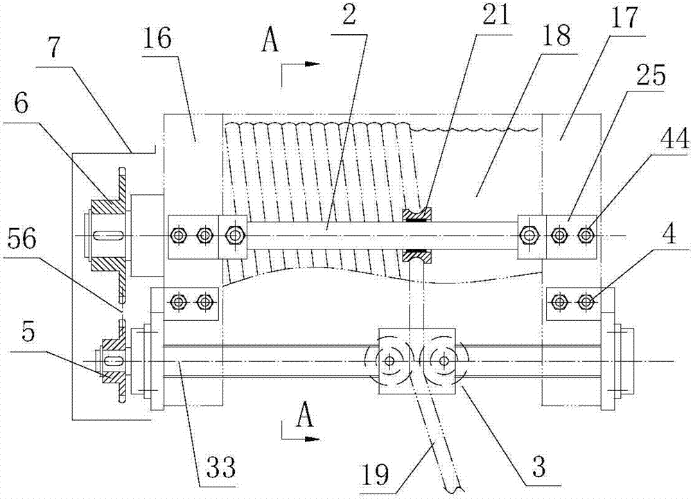 Rope guider with rope pressing device and guide rod type thread guide mechanism