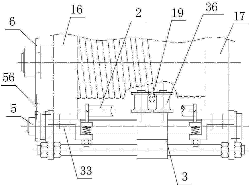 Rope guider with rope pressing device and guide rod type thread guide mechanism