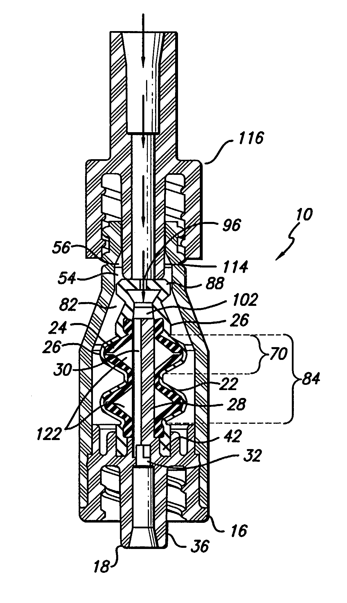 Needleless medical connector with expandable valve mechanism