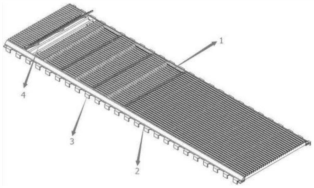 Triangular steel excrement leaking floor with excrement cleaning opening for sows