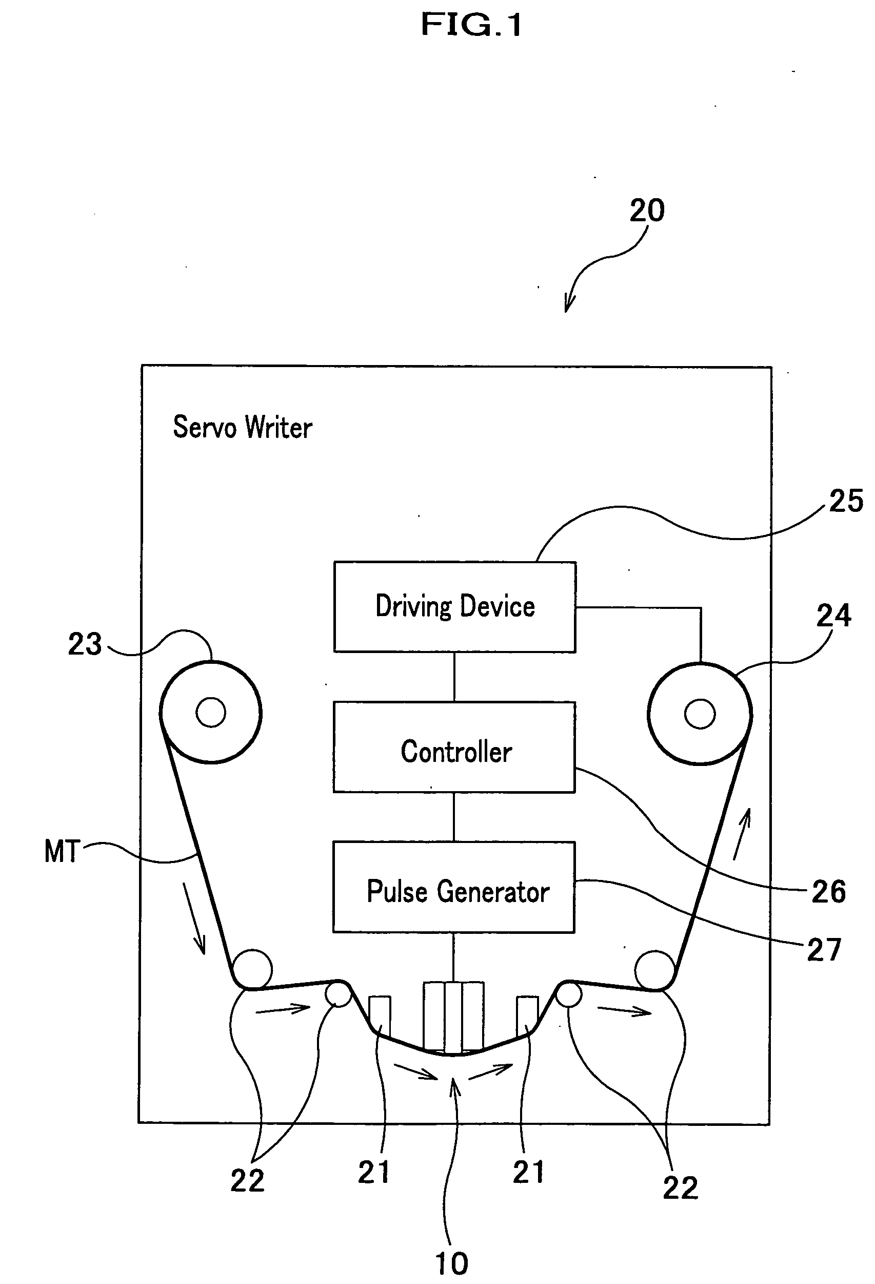 Magnetic head assembly and magnetic tape servo signal writer