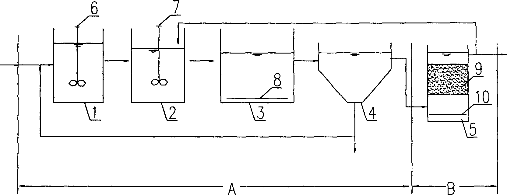 Activated sludge and biomembrane combined biological denitrification and dephosphorization treatment process