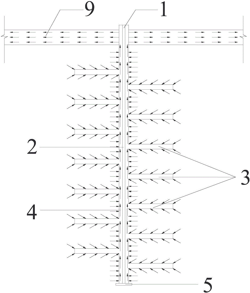 Vertical and transverse drainage system and construction method