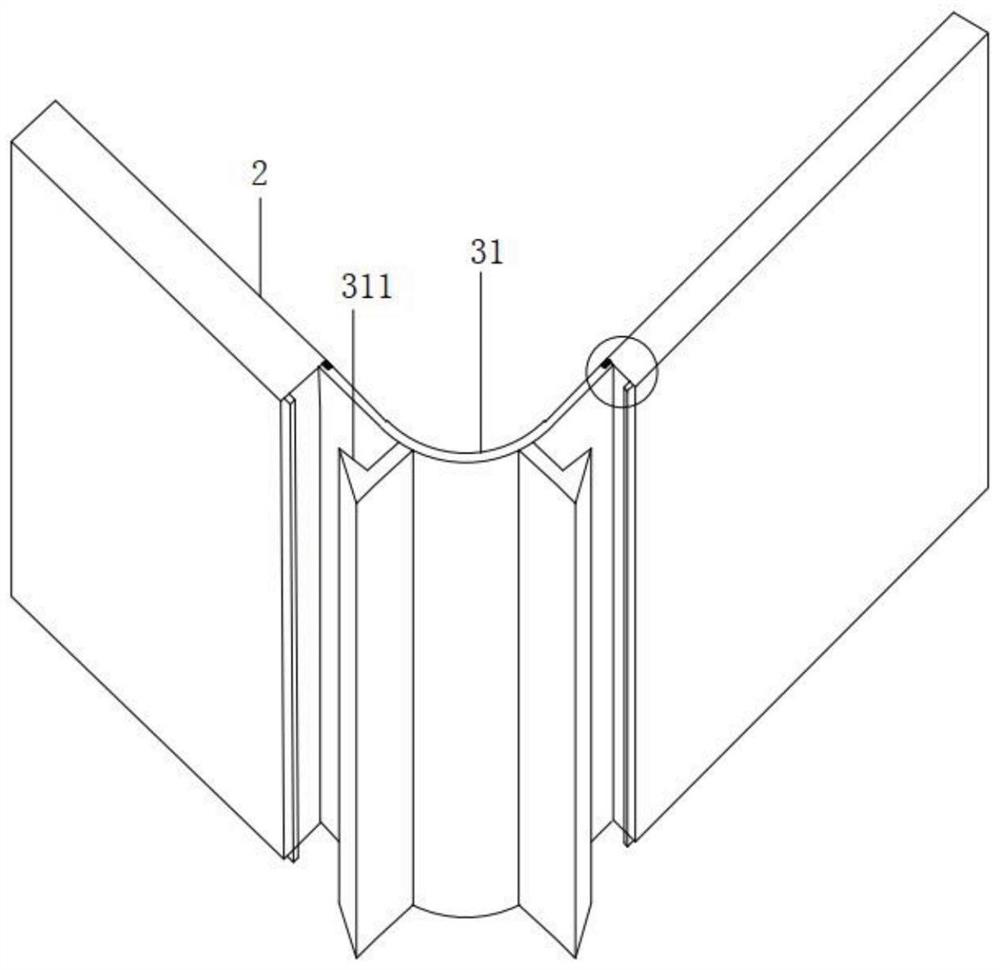 Mounting structure of arc-shaped external-corner adapter of assembly type skirting line and mounting method