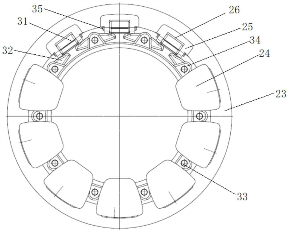 A sliding thrust bearing with cam linkage to achieve load distribution between pads