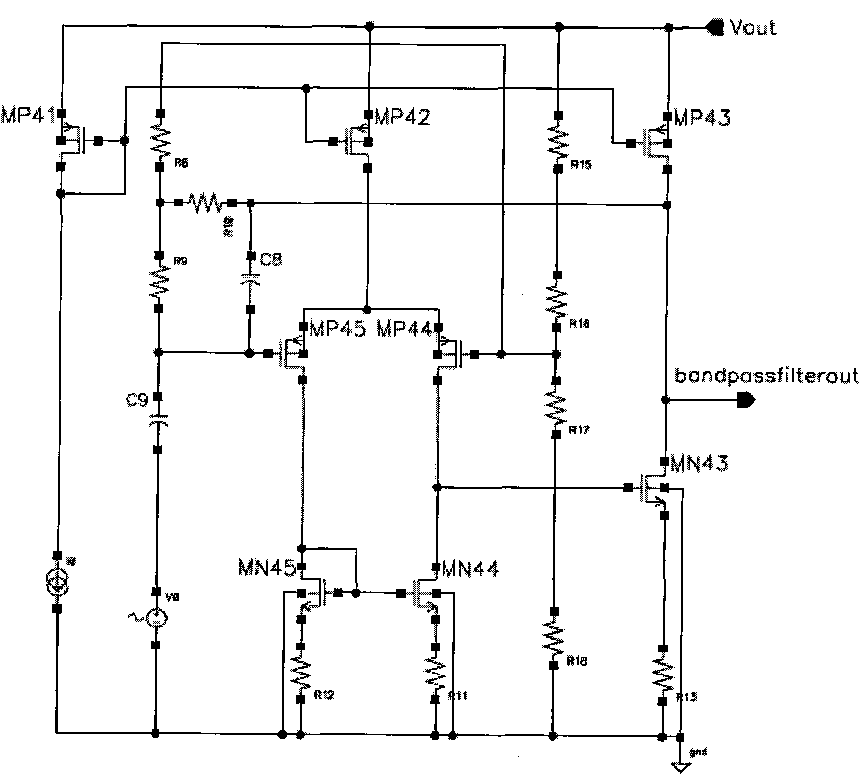 Single-chip control circuit of radiofrequency amplifying circuit of C and Ku wave bands of satellite television signals