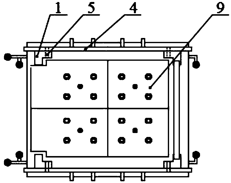 Board gluing press adjustable punching device