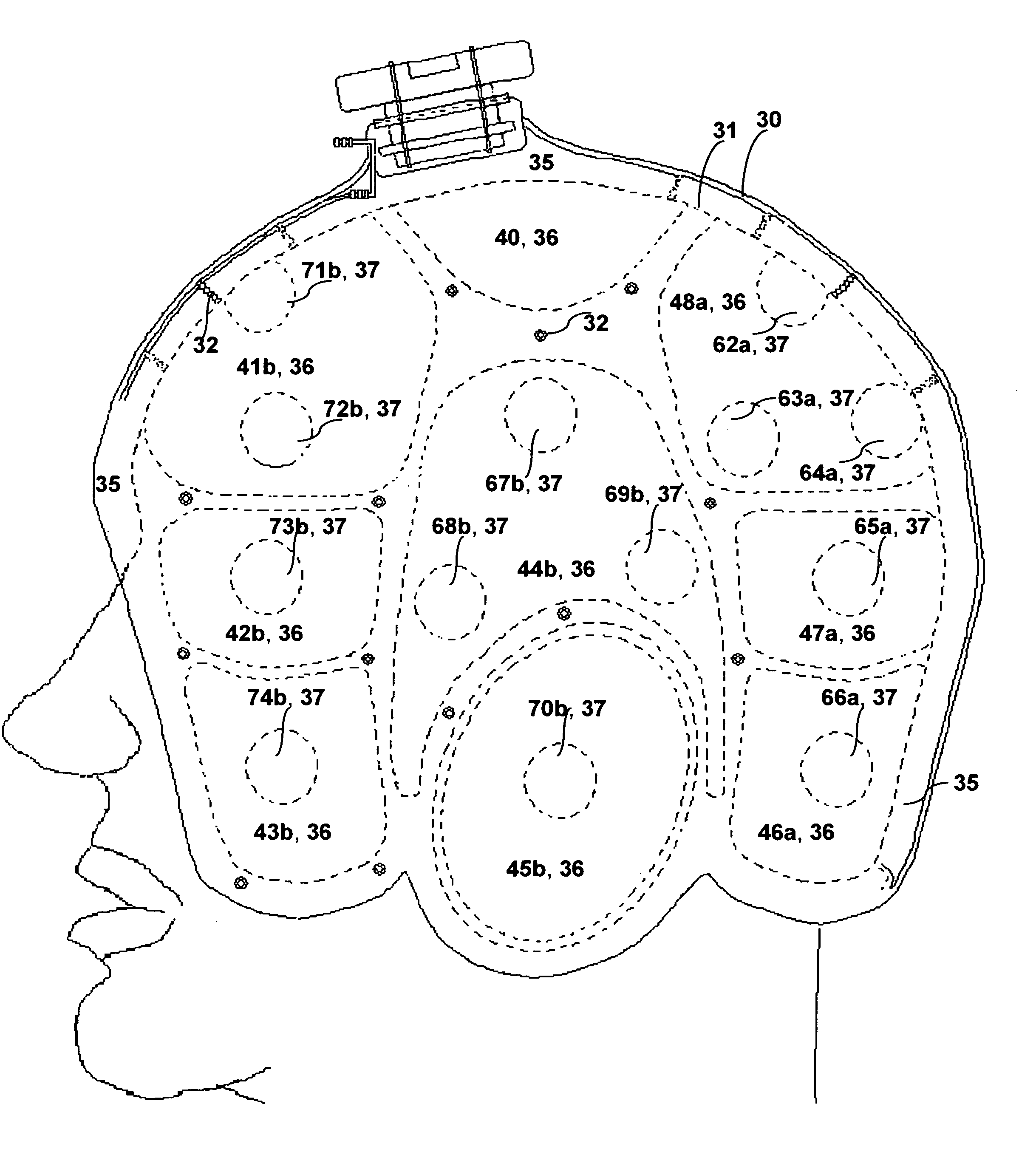 Blind head cooling helmet