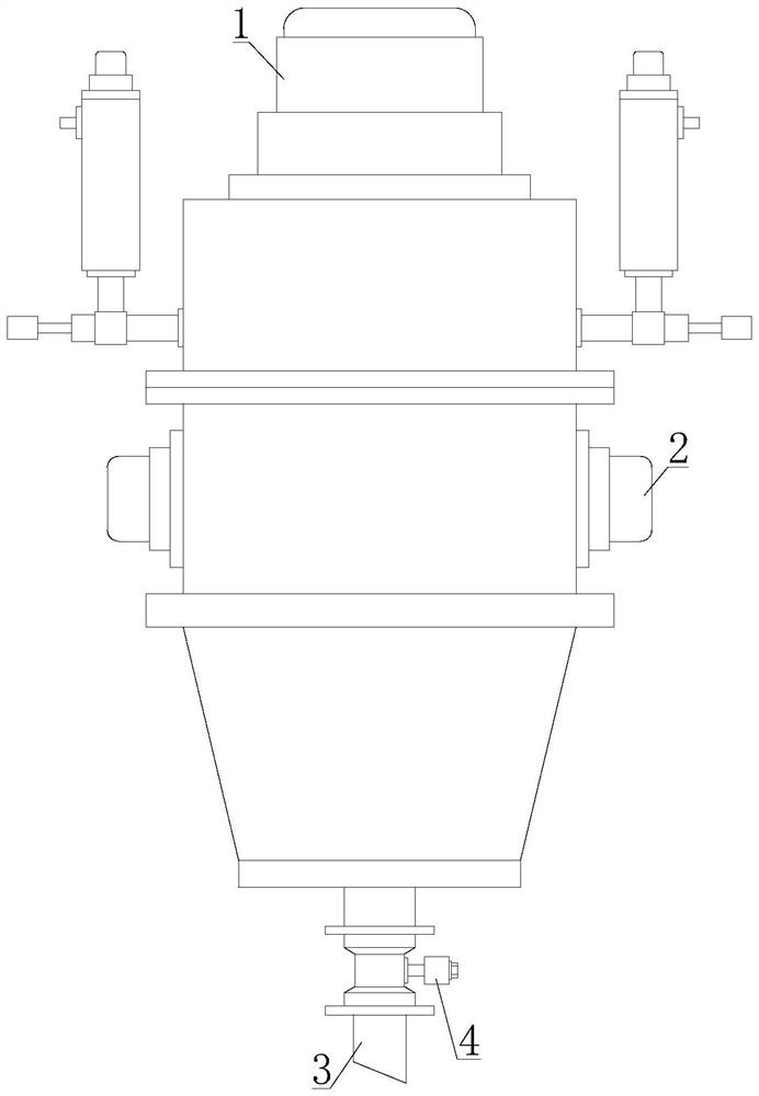 Mixing and blending device for water-borne wood paint production and implementation method of mixing and blending device