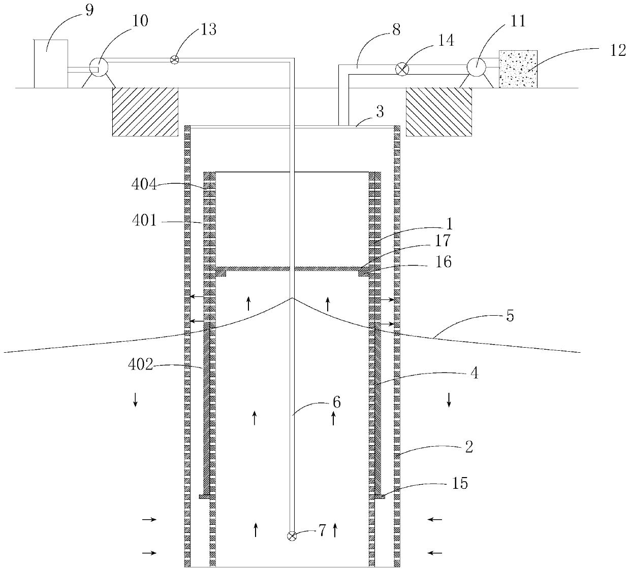 Underground water remediation system and remediation method