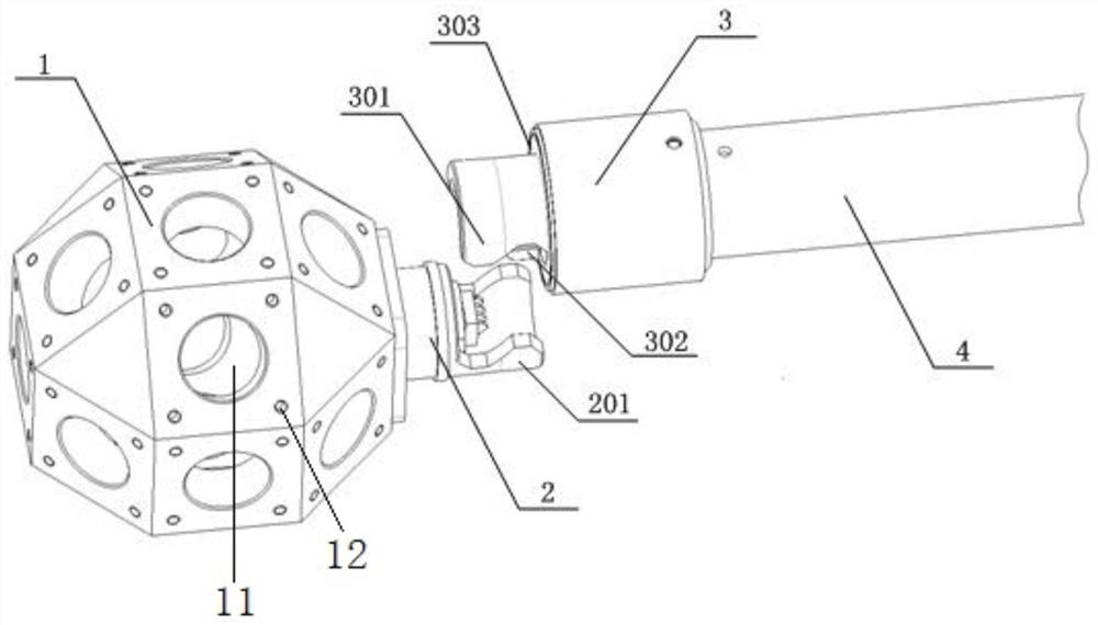 A radial insertion self-locking quick joint suitable for the assembly of space truss structures