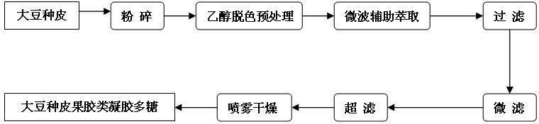 Preparation method of soybean episperm pectin gel polysaccharide