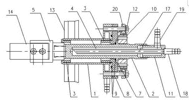 Water-cooled electrode of high temperature vacuum furnace