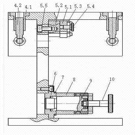 Device for measuring parallel degree, distortion degree and center distance of large and small head holes of connecting rod of piston engine