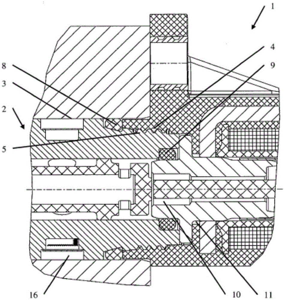 Devices operated by electromagnets and having encapsulated threaded connections