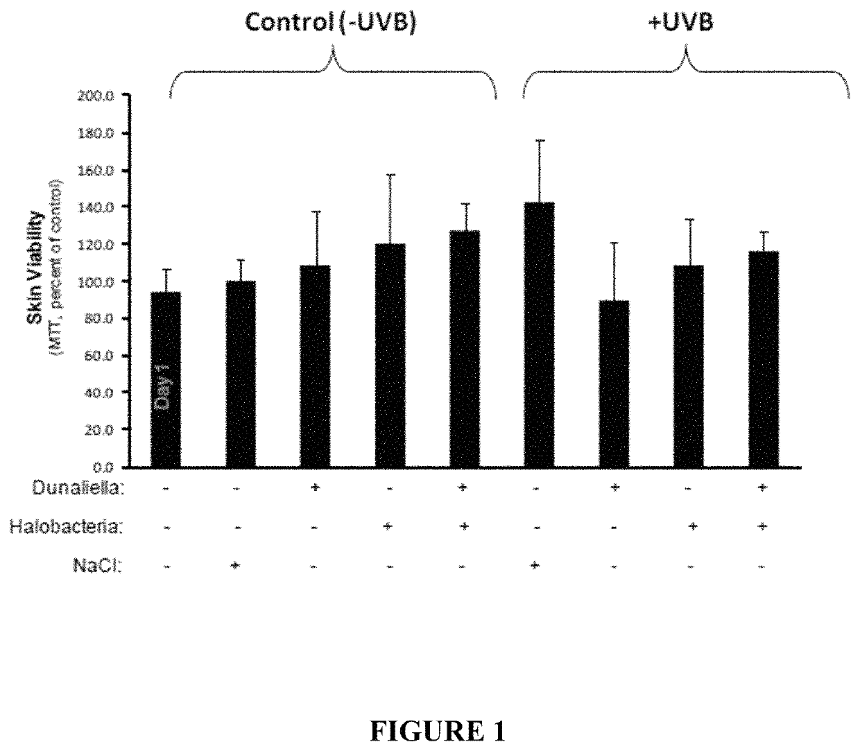 Topical Halobacteria extract composition for treating radiation skin tissue damage