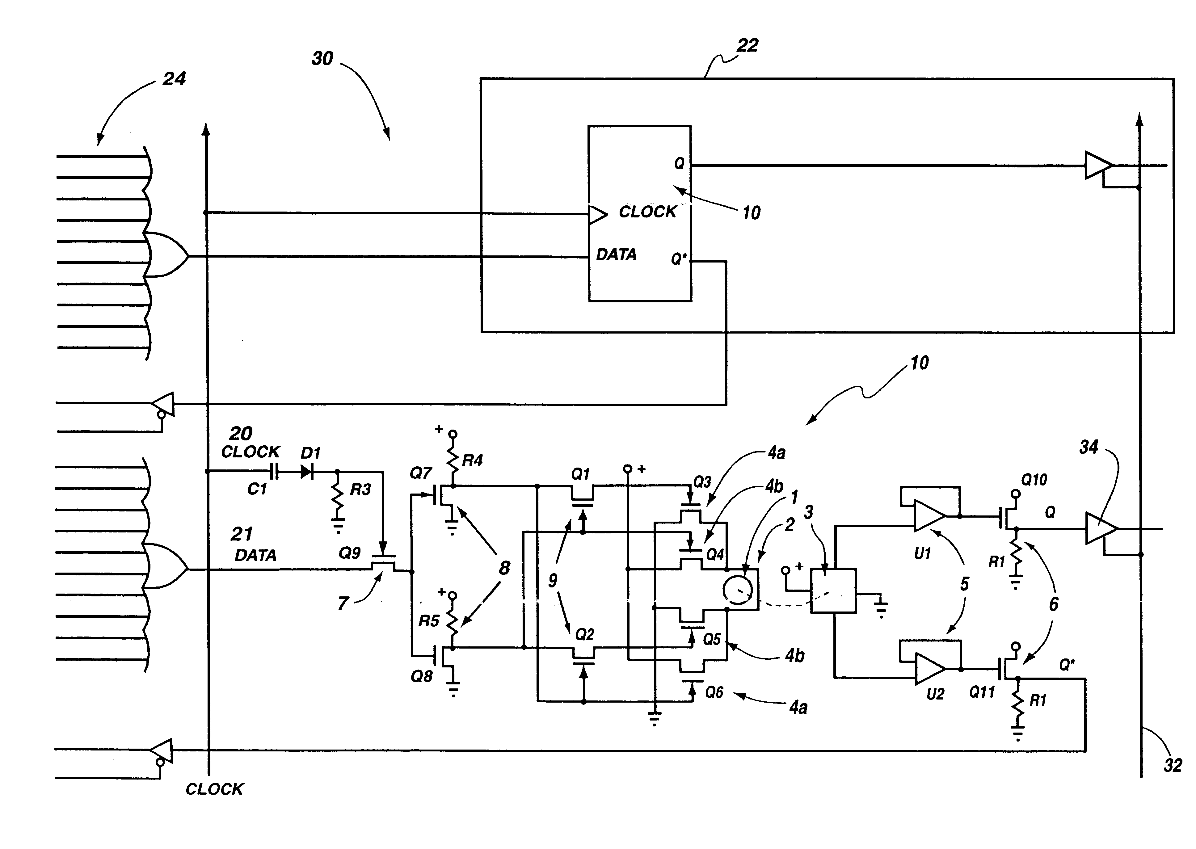 Programmable array logic circuit macrocell using ferromagnetic memory cells