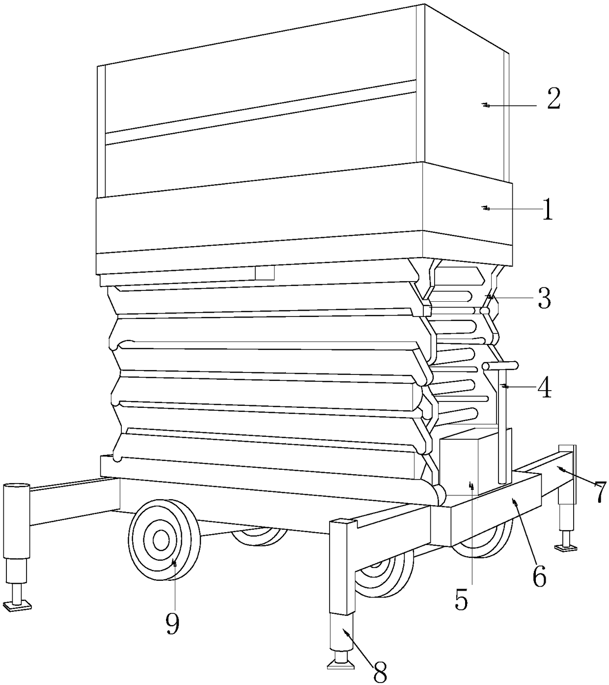 Electric power overhaul auxiliary device convenient in regulation