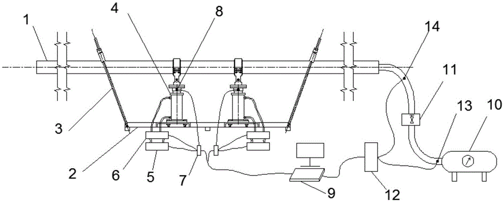 Experiment device and method for simulating situation that natural gas pipeline bears vibration and bending moment load