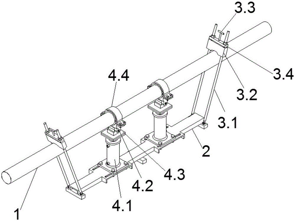 Experiment device and method for simulating situation that natural gas pipeline bears vibration and bending moment load