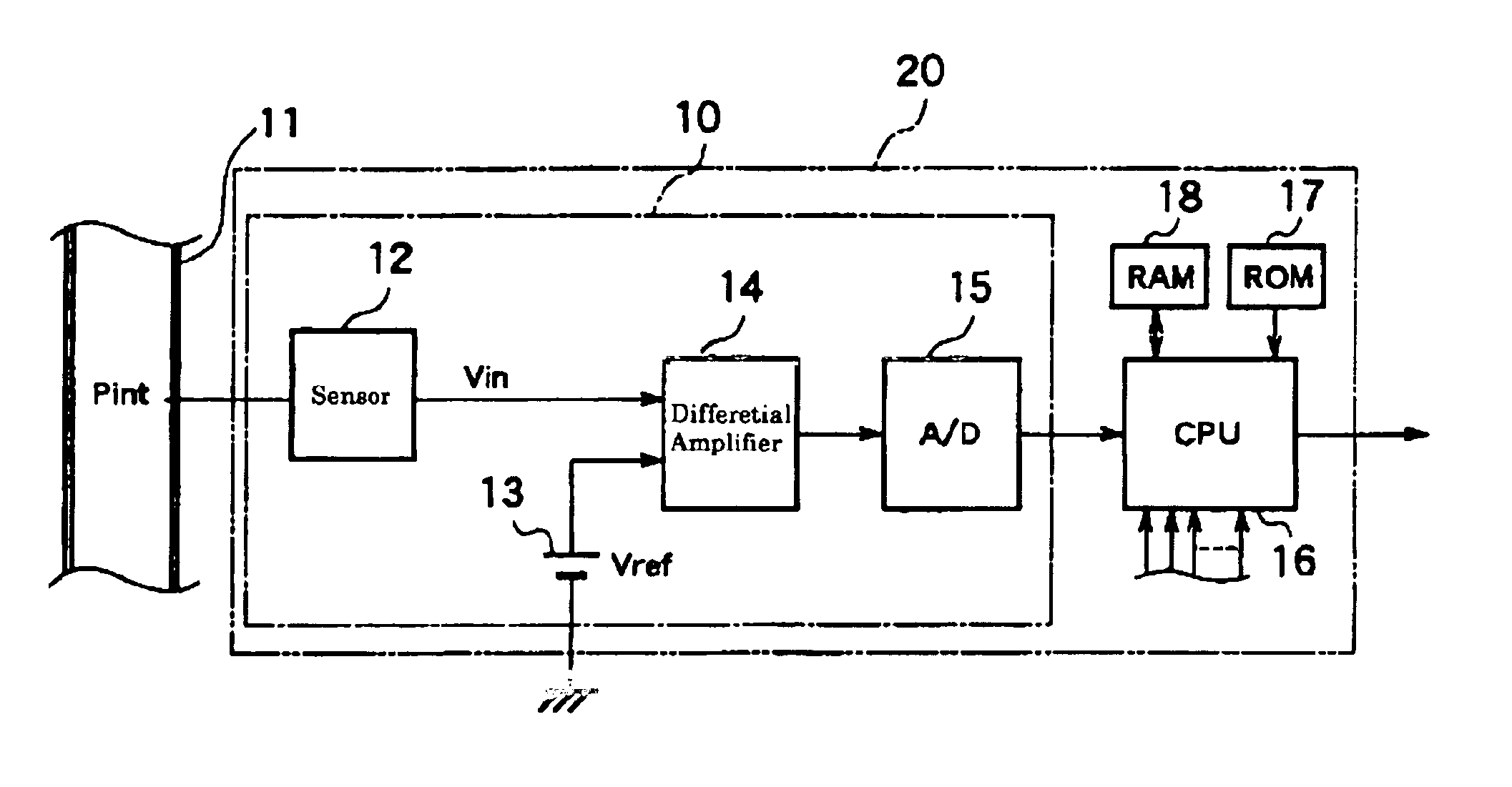 Intake pressure sensing device for internal combustion engine