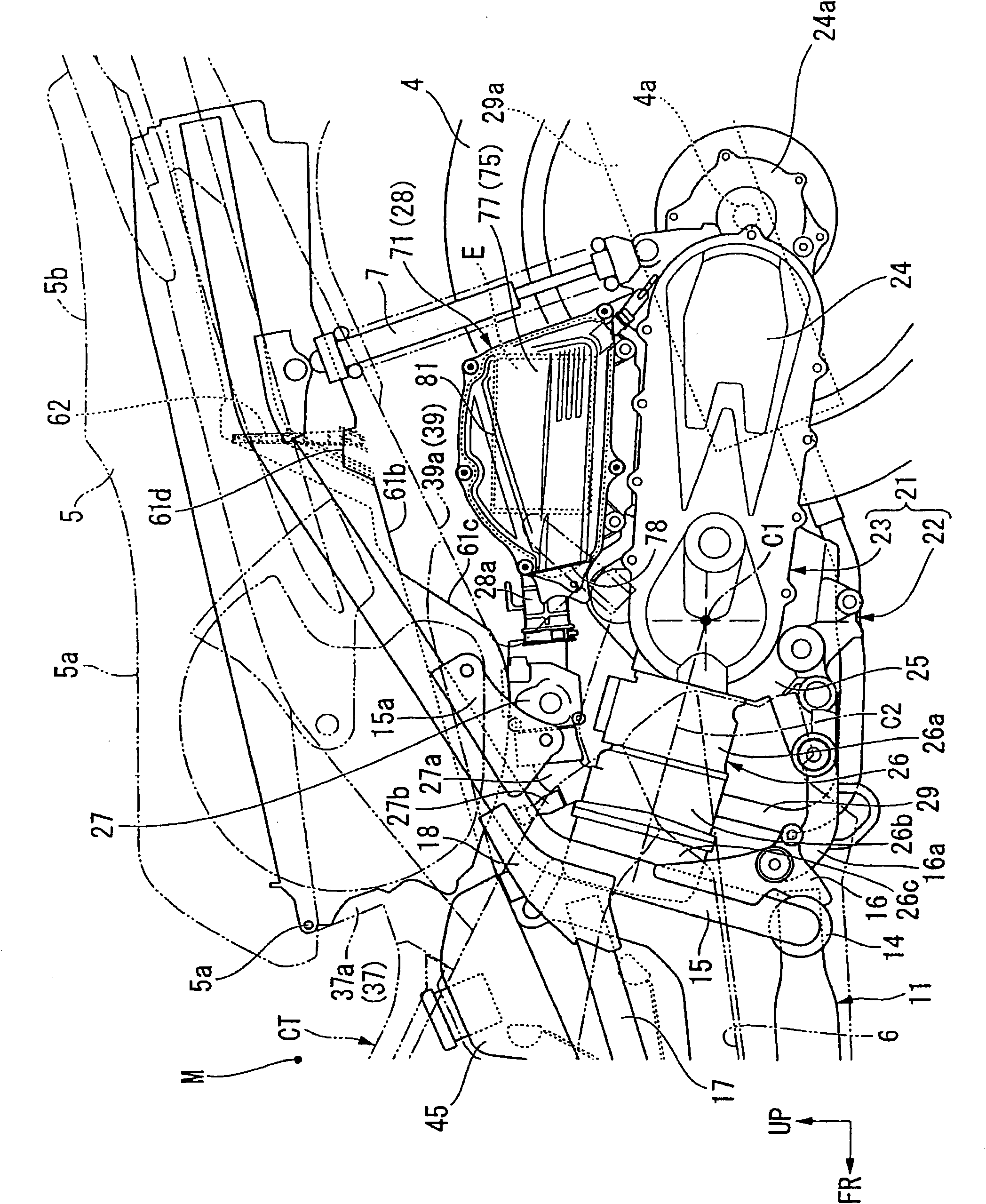 Air filter apparatus for riding type vehicle