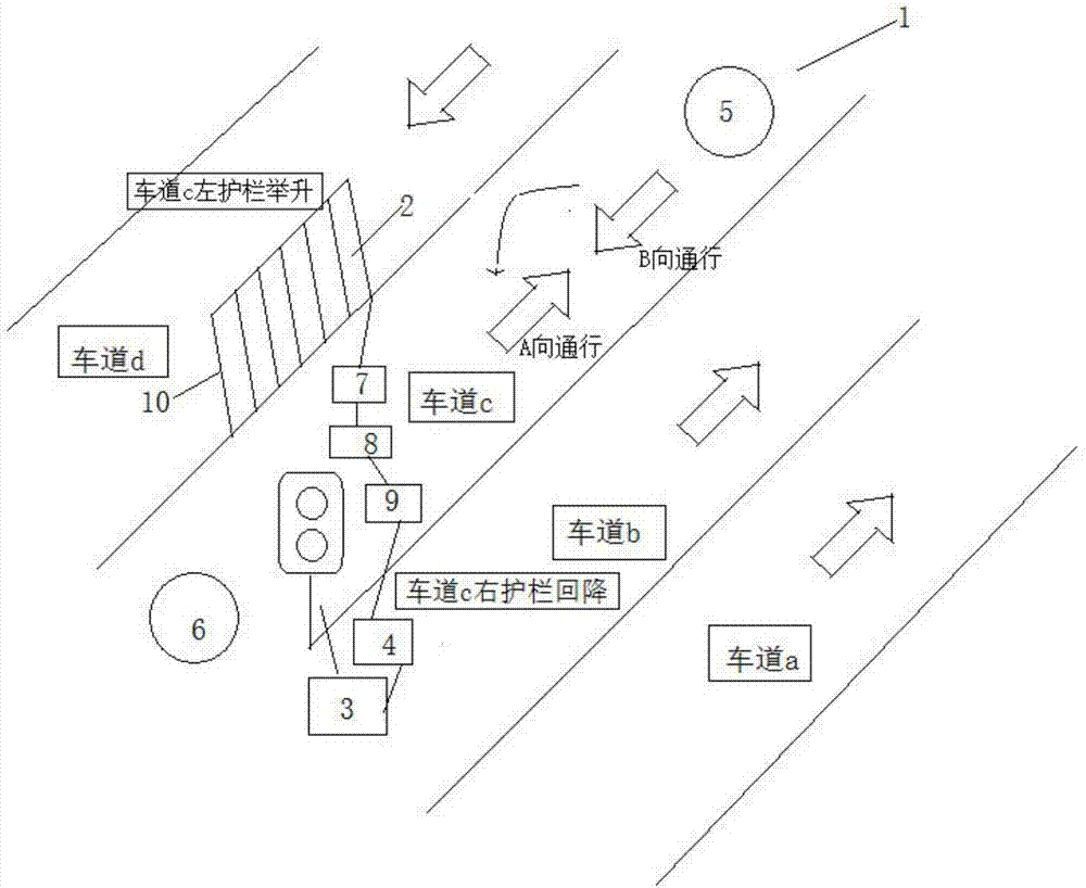 Variable automated isolation guardrail system for reversible lane