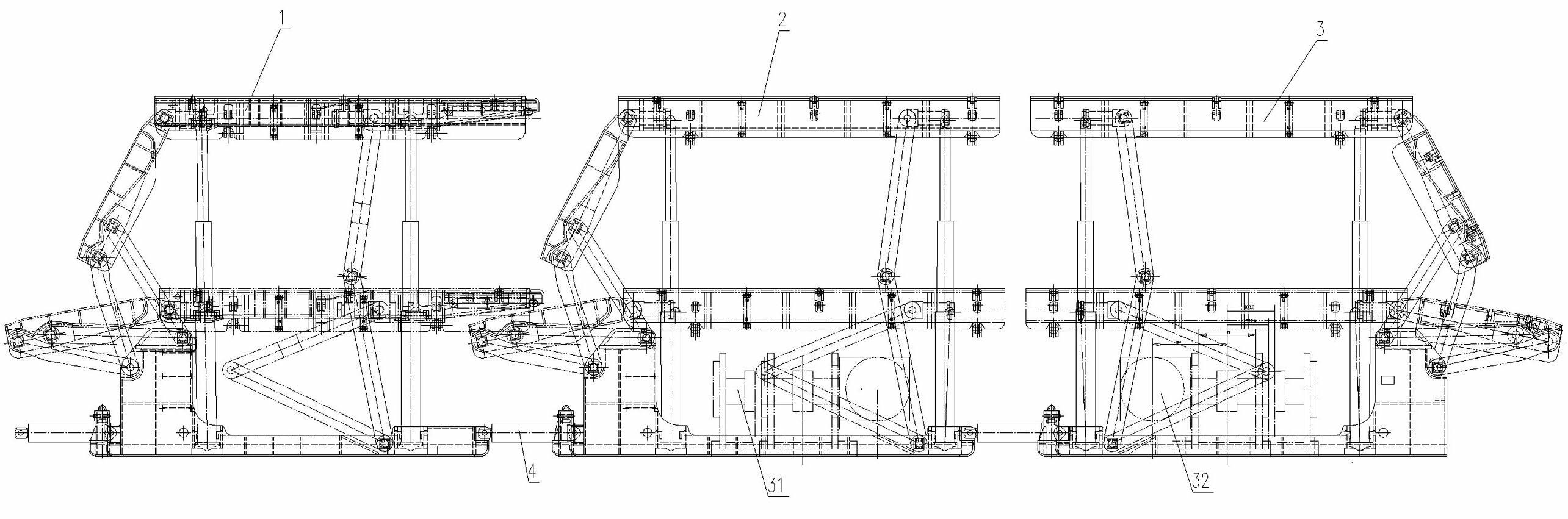 End hydraulic bracket with rotatable top beam