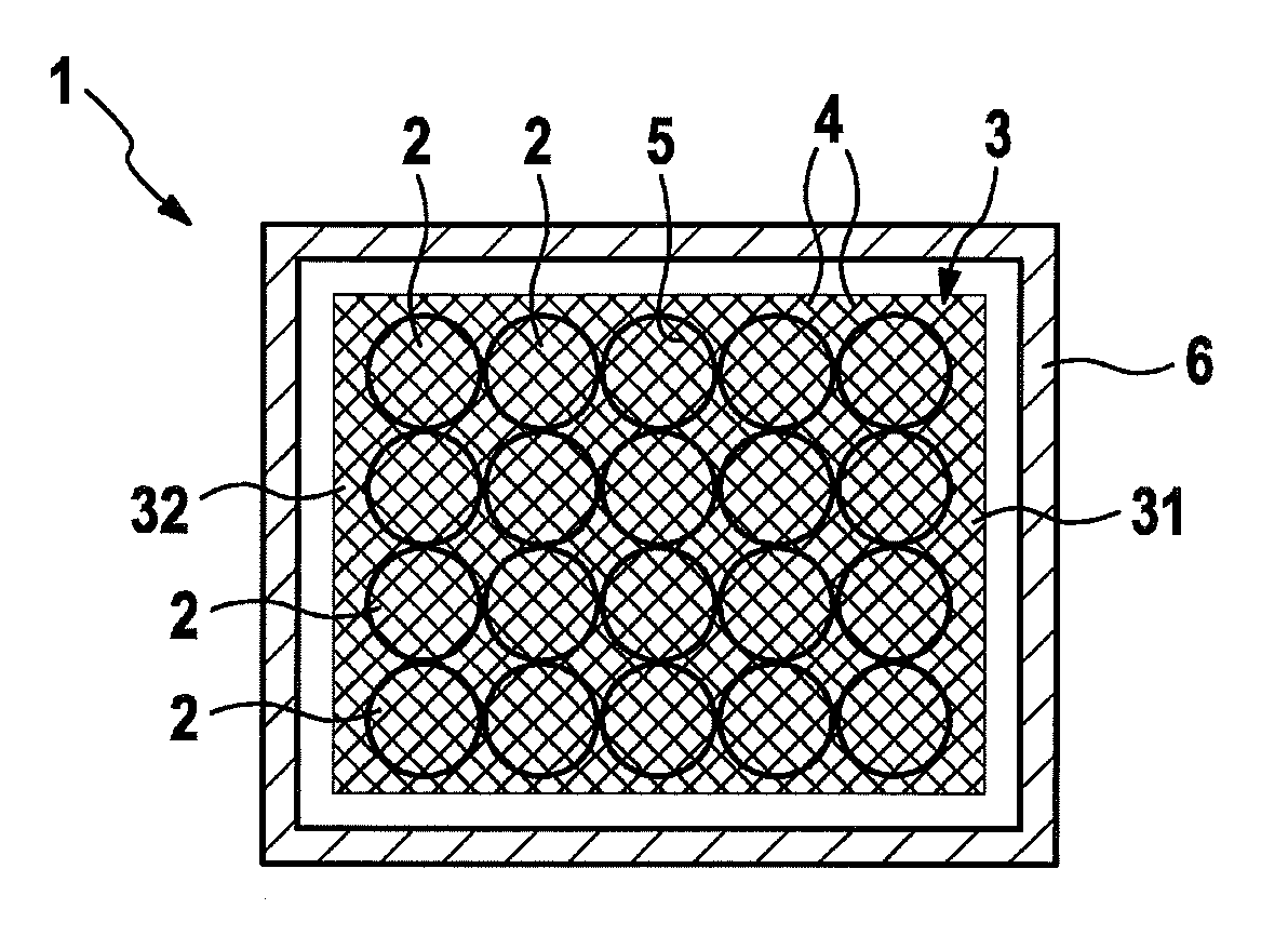 Storage battery module having improved protection, and storage battery pack