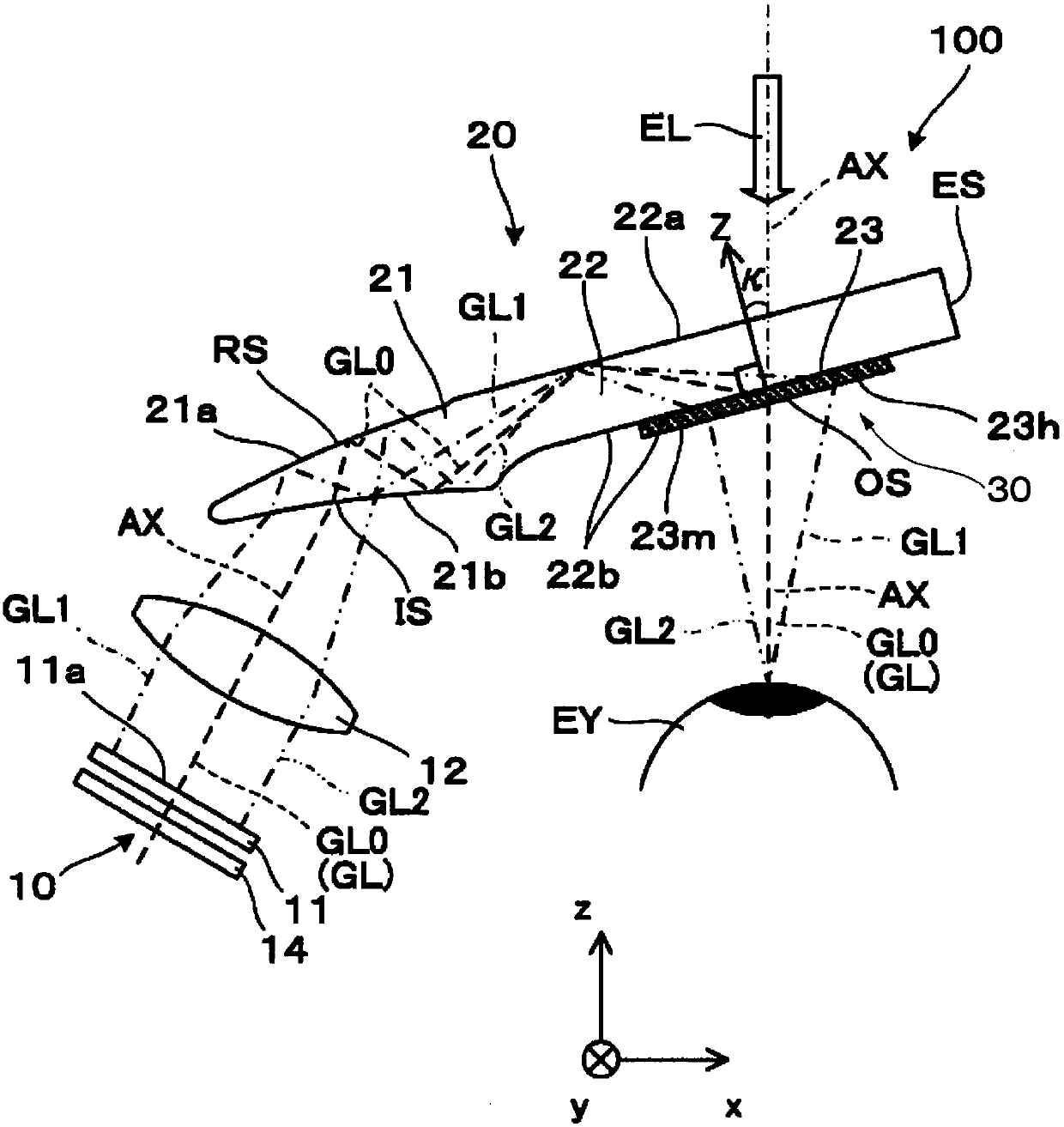 Optical element and display device