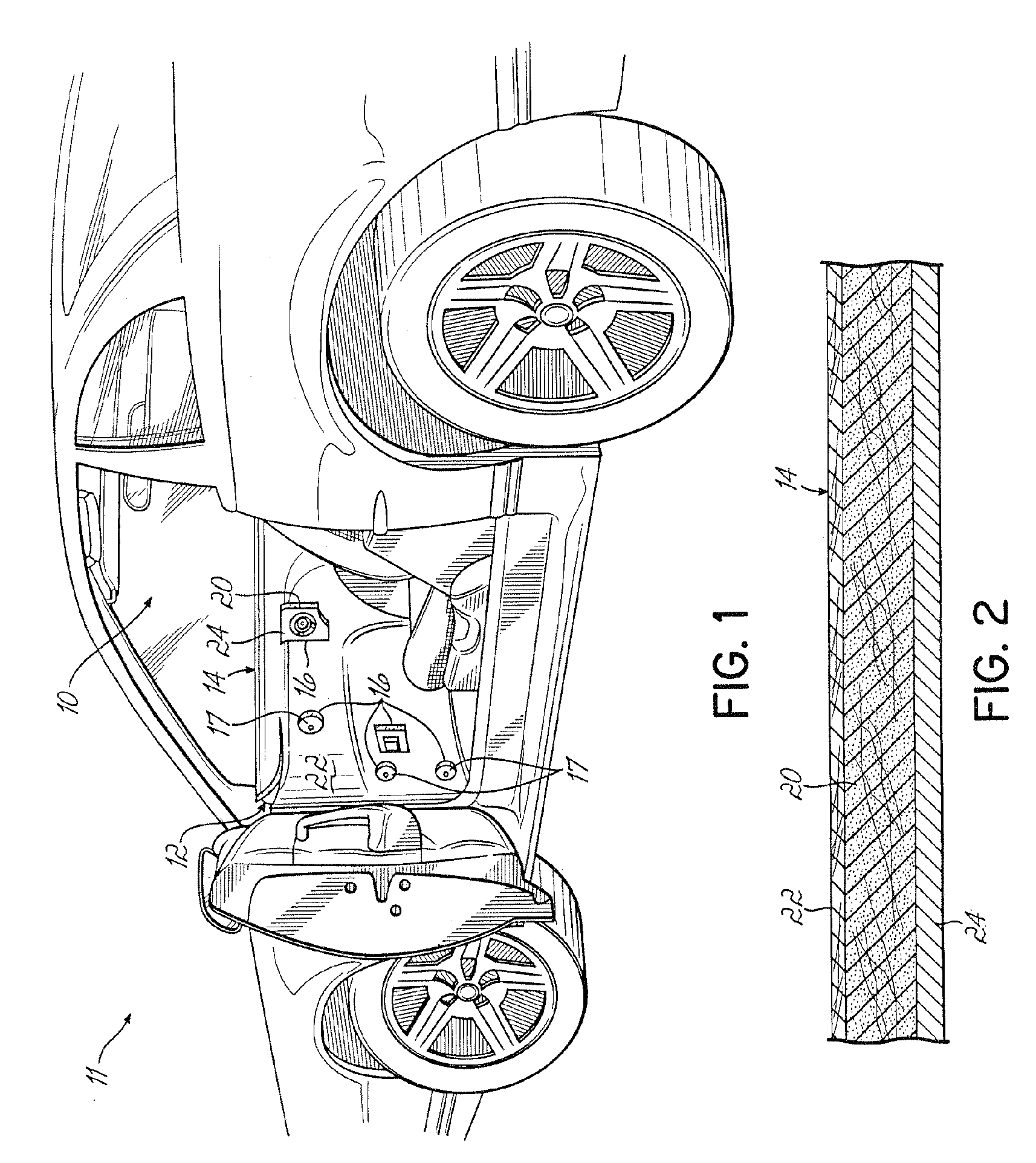 Acoustical insulation for motor vehicles