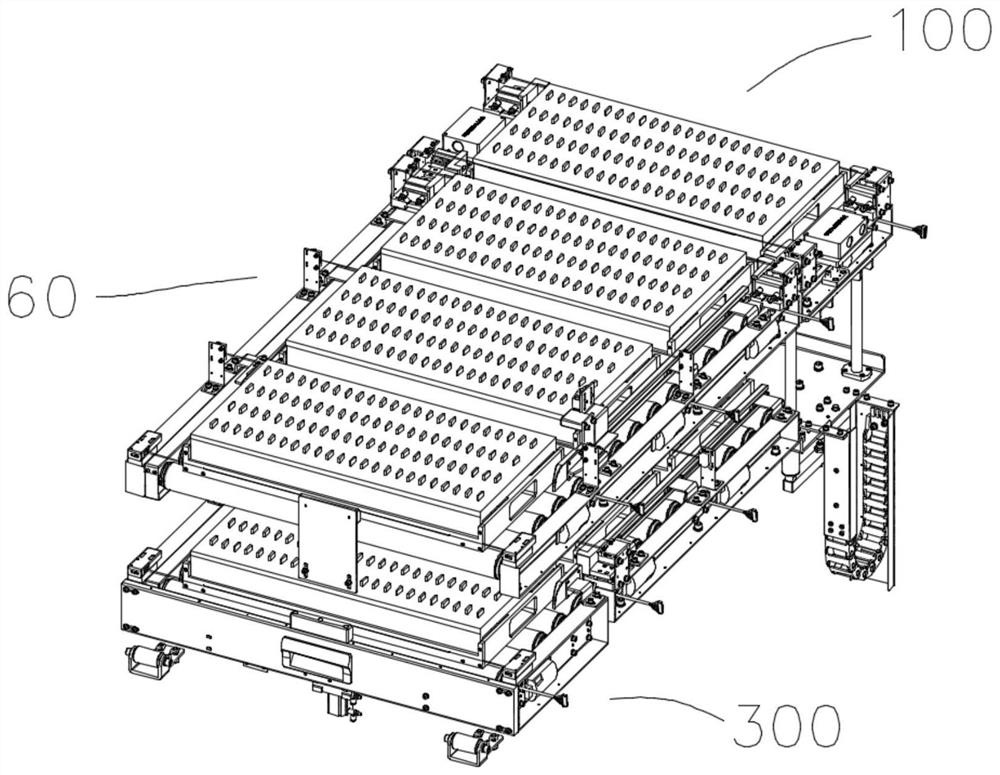 Lithium battery tray automatic loading and unloading roller line